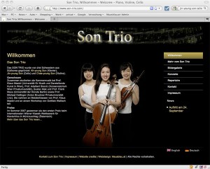 Son-Trio: Homepage und Webdesign von Mausblau.at